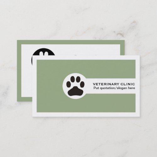 Sage green VetVeterinary Clinic minimalist Business Card
