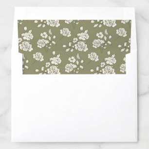 Sage Green Vintage Botanical Envelope Liner