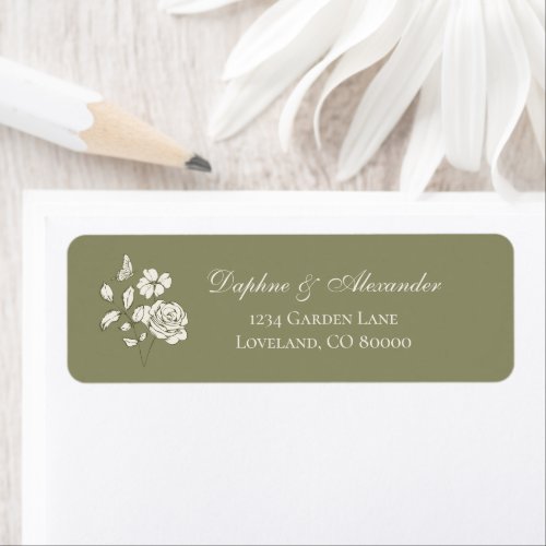Sage Green Vintage Botanical Label