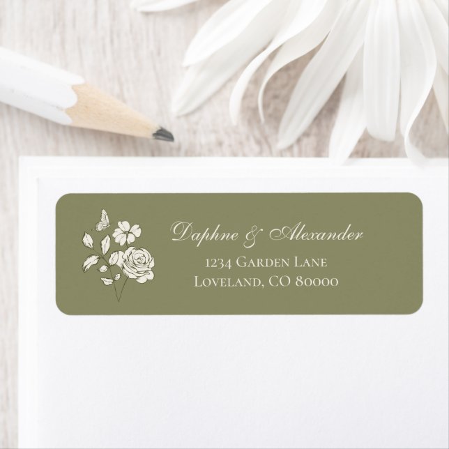 Sage Green Vintage Botanical Label (Insitu)