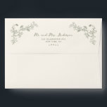 Sage Green Vintage Chinoiserie Wedding  Envelope<br><div class="desc">Sage green rustic floral vintage chinoiserie wedding envelope.</div>