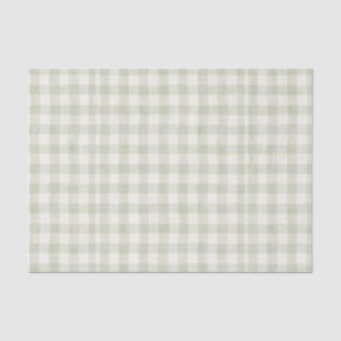 Sage Green Vintage Fabric Stripes Checker Box Tissue Paper