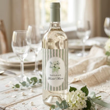 Sage Green Vintage Floral Bow Simple Bridal Shower