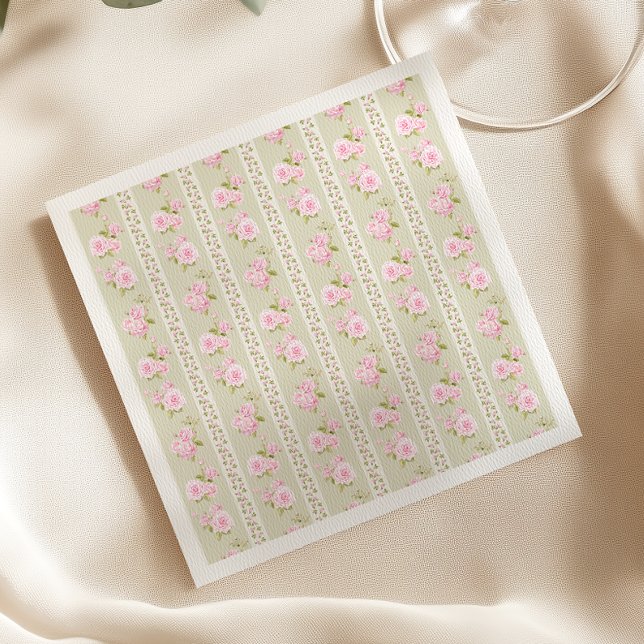 Sage Green Vintage Floral Napkins (Creator Uploaded)