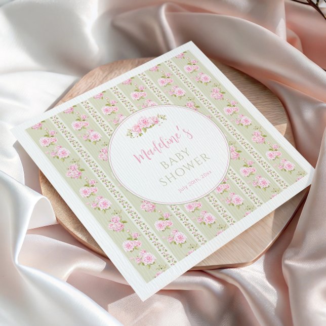 Sage Green Vintage Floral Napkins (Creator Uploaded)