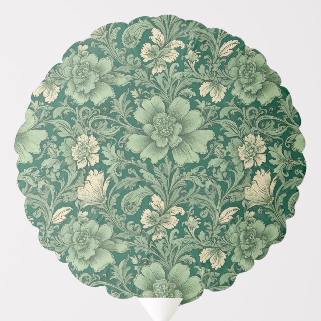 Sage Green Vintage Floral Pattern  Balloon (Front)