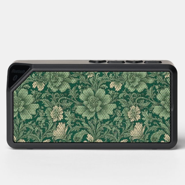 Sage Green Vintage Floral Pattern  Bluetooth Speaker (Front)