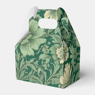 Sage Green Vintage Floral Pattern  Favor Boxes