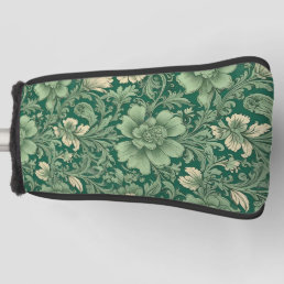Sage Green Vintage Floral Pattern  Golf Head Cover