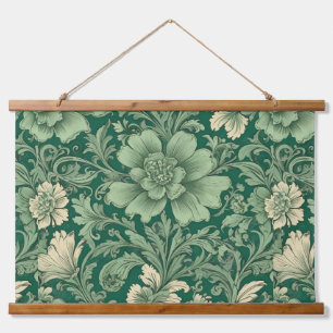 Sage Green Vintage Floral Pattern Hanging Tapestry