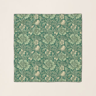 Sage Green Vintage Floral Pattern  Scarf
