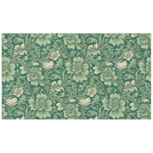 Sage Green Vintage Floral Pattern Tablecloth