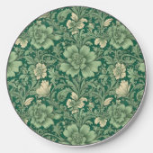 Sage Green Vintage Floral Pattern  Wireless Charger (Front)