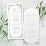 Sage Green Vintage Frame Elegant Script Wedding Menu<br><div class="desc">Elegant vintage ornamental frame border design with stylish script in sage green color,  simple and classic,  great wedding menus for modern classic wedding,  romantic vintage wedding,  and formal traditional wedding. 
See all the matching pieces in collection.</div>