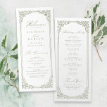 Sage Green Vintage Frame Elegant Script Wedding Program<br><div class="desc">Elegant vintage ornamental frame border design with stylish script in sage green color,  simple and classic,  great wedding programs for modern classic wedding,  romantic vintage wedding,  and formal traditional wedding. 
See all the matching pieces in collection.</div>
