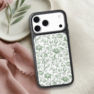 Sage Green Vintage Garden French Toile iPhone 17 Pro Max Case