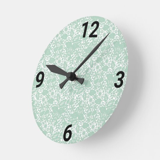 SAGE GREEN VINTAGE LACE WALL CLOCK