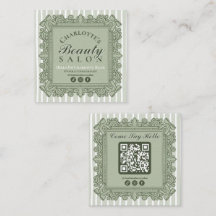 Sage Green Vintage Ornate Frame Salon Social Media