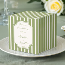 Sage green vintage stripes wedding favors custom