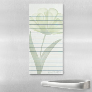 Sage Green Vintage Tulip Floral Magnetic Notepad