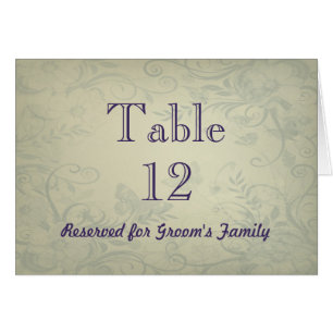 Sage Green Vintage Wedding Table Number