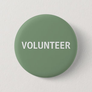Sage Green Volunteer Button