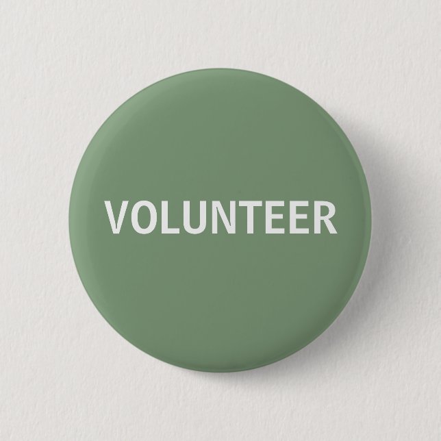 Sage Green Volunteer  Button (Front)