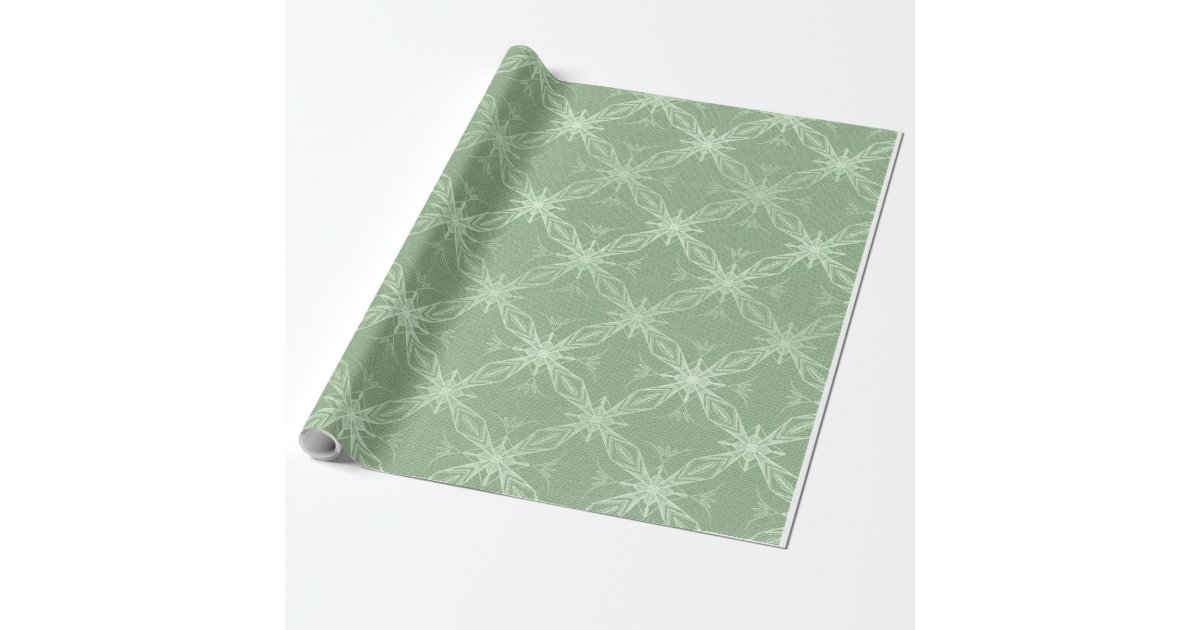 Romantic Sage Green Love Hearts Wrapping Paper Sheets, Zazzle