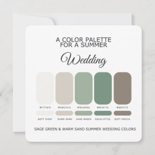 Sage Green & Warm Sand Summer Wedding Palette Card