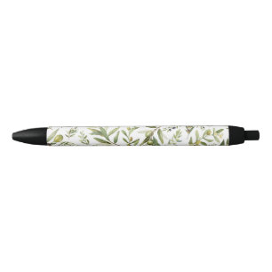Sage Green Watercolor French Country Chic Olives Pen