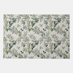 Sage Green Watercolor French Country Olive Doormat