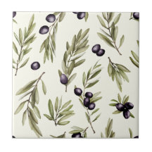 Sage Green Watercolor French Country Olive Pattern