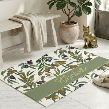 Sage Green Watercolor French Country Olive Pattern