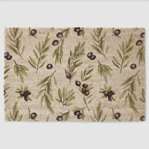Sage Green Watercolor French Country Olive Pattern Fiber Doormat
