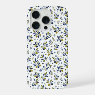 Sage Green Watercolor French Country Olive Pattern iPhone 15 Pro Case