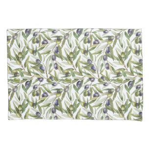 Sage Green Watercolor French Country Olive Pillow Case