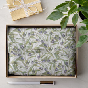Sage Green Watercolor French Country Olive Tissue Paper
