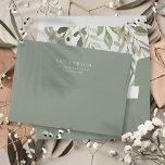 Sage Green Watercolor Greenery Boho Envelope<br><div class="desc">Featuring delicate watercolor leaves,  this chic sage green envelope can be personalized with your names and address. Designed by Thisisnotme©</div>