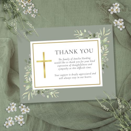 Sage Green Watercolor Greenery Funeral Christian