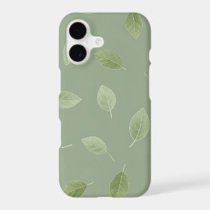 Sage Green Watercolor Leaf Pattern iPhone 17 Case