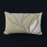 Sage Green Watercolor Lumbar Pillow<br><div class="desc">A modern watercolor leaf design with simple artistic abstract art design elements in sage green.</div>
