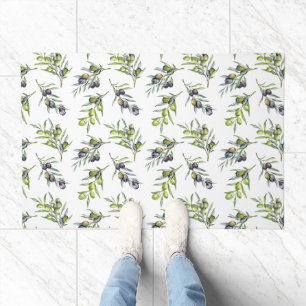 Sage Green Watercolor Olives Doormat