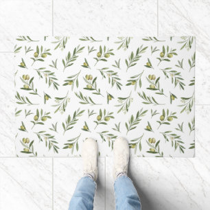 Sage Green Watercolor Olives Doormat