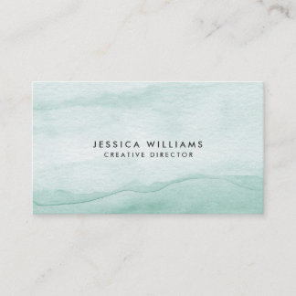 Sage Green Watercolor Ombre Elegant Business Card
