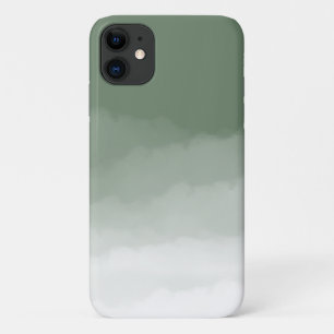 Sage Green Watercolor Ombre (sage green/white) iPhone 11 Case