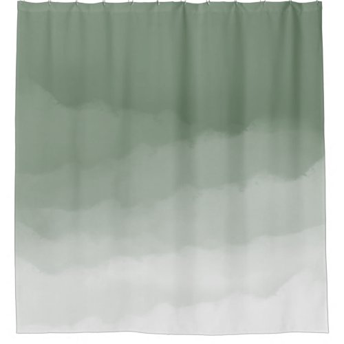 Sage Green Watercolor Ombre sage greenwhite Shower Curtain