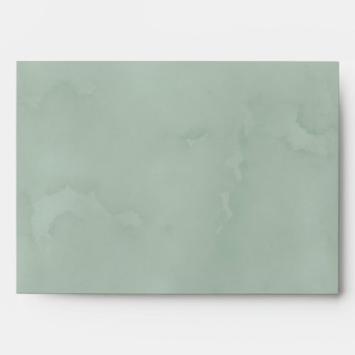 Sage Green Watercolor Peony Wedding Envelope