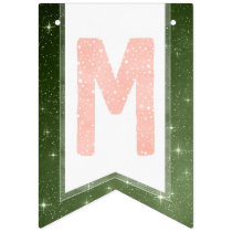 Sage Green Watercolor Typography New Mr. &amp; Mrs. Bunting Flags