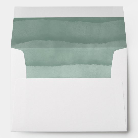 Sage Green Watercolor Wedding Envelope | Zazzle.com