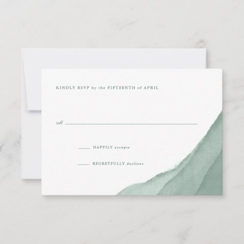 Sage Green Watercolor Wedding RSVP